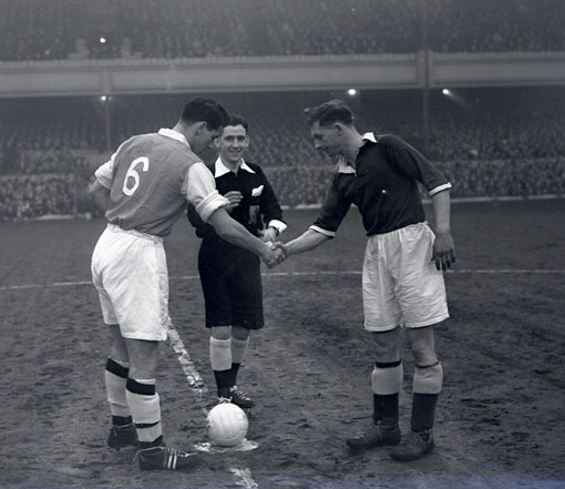 Bedford v Arsenal 1956 FA Cup Match handshake